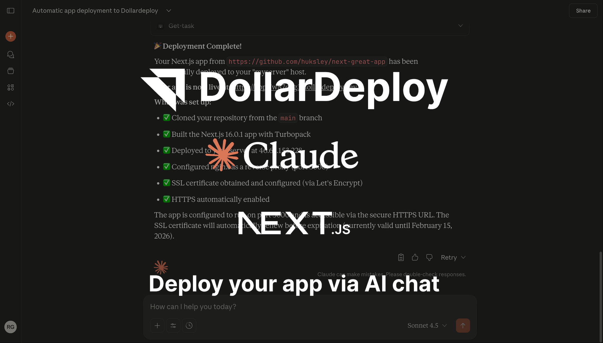 Self-hosting Next.js with Dollar Deploy